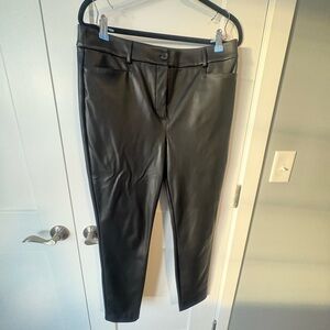 LOFT Black Faux Leather Trousers